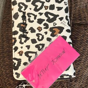 Betsey Johnson White and Black Leopard Print Wallet